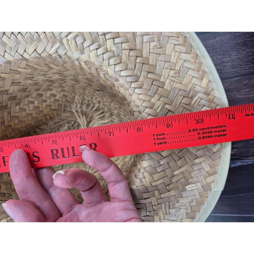 VTG Sun Hat Unisex Wide Brim w/ Abstract Multicolor Belt Made in Mexico 80s/ 90s - Picture 8 of 9